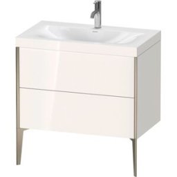 Duravit XViu Table de toilette XV4710OB122C 80x48cm, 2 2000 - out, match3 trou de coulée, champagne mat, Cadres C, blanc haute brillance