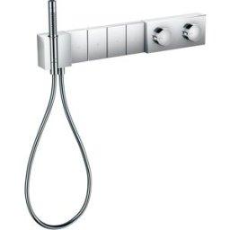 Hansgrohe Axor Edge kit de finition 46721000 module thermostatique encastré, 4 consommateurs, taille diamant, chromé