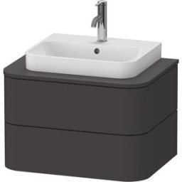 Happy D.2 Duravit match0 HP496008080 40,8 x 65 x 48 cm, 2 tiroirs, pour console, graphite super mat