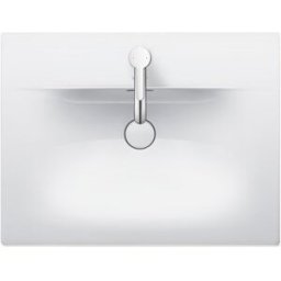 Duravit Viu meuble vasque 23446300001 63x49cm, blanc WonderGliss, avec trou pour robinet 2000 , avec trop-plein, avec plage de robinetterie