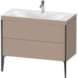 Duravit XViu Table de toilette XV4711OB275C 100x48cm, 2 2000 - out, Match2 trou de coulée, noir mat, Cadres C, le lin