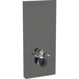 Geberit Monolith WC compact module 131031JK5 Hauteur 114cm, façade verre lave, côté aluminium chrome noir