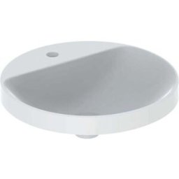 Geberit VariForm bassin 500.707.002 d = 48cm, avec plage de robinetterie, sans trop - plein, rond, blanc KeraTect