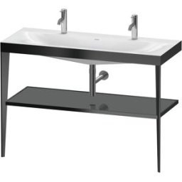 Duravit XViu vasque combinaison XV4718OB289 120 x 48 cm, avec console en métal, noir mat, gris flanelle brillant