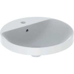 Geberit VariForm bassin 500.705.002 d = 48cm, avec plage de robinetterie, trop - plein, rond, blanc KeraTect