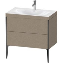 Duravit XViu Table de toilette XV4710OB211C 80x48cm, 2 2000 - out, Match2 trou de coulée, noir mat, Cadres C, le cachemire chêne