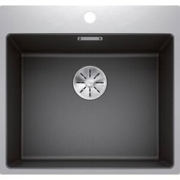Blanco SUBLINE 500-IF / ASteelFrame évier 524113 54,3x51cm, PuraDur anthracite, installation par le dessus, sans télécommande de vidange
