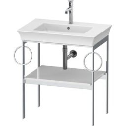 Duravit White Tulip console de lavabo WT4546B8585 68,4 x 45 cm, Blanc Brillant , sur pied, métal, 2 porte-serviettes