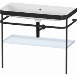 Combinaison lavabo pour meuble Duravit Happy D.2 Plus HP4738N9797 97,5 x 49 cm, sans trou pour robinetterie, finition satinée bleu clair, avec console en métal