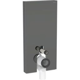 Geberit Monolith module de toilettes au sol 131203JK5 hauteur 101cm, façade verre lave, côté aluminium chrome noir