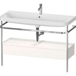 Duravit Happy D.2 Plus combinaison lavabo pour meuble HP4844O22220000 117,5x49cm, avec console en métal, 1 trou pour robinetterie, blanc brillant