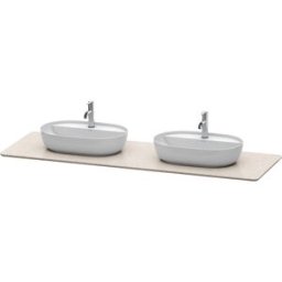 console de lavabo Luv Duravit 178,3x59,5 cm, structure Sand , en pierre de quartz, 2 découpes
