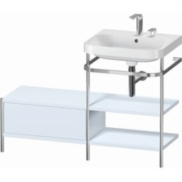 Combinaison lavabo pour meuble Duravit Happy D.2 Plus HP4845E9797 120 x 49 cm, 2 trous pour robinetterie, finition bleu clair satiné, avec console en métal