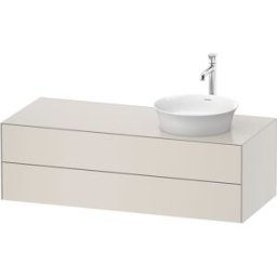 Duravit White Tulip WT4987R3939 130 x 55 cm, Nordic Weiß Seidenmatt , suspendu, 801 tiroirs, console 2000 , vasque à droite