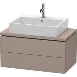 L-Cube Duravit vasque LC580704343 82 x 47,7 cm, basalte mat, pour console, 2 tiroirs