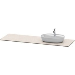 console de lavabo Luv Duravit 178,3x59,5 cm, droite, structure Sand , en pierre de quartz, découpe 2000
