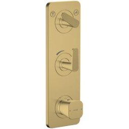 Hansgrohe module thermostat 380/120 UP FS 49701950 coupe cubique, laiton brossé, encastré, avec plaque