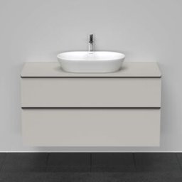 Duravit D-Neo meuble sous-vasque DE496900707 120 x 55 cm, Gris Béton Mat , suspendu, 2 tiroirs, plaque console 2000