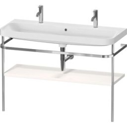 Duravit Happy D.2 Plus combinaison lavabo pour meuble HP4849O22220000 117,5x49cm, 1 trou pour robinetterie, avec console en métal, blanc brillant