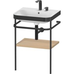 Duravit Happy D.2 Plus combinaison lavabo pour meuble HP4735E7171 57,5 x 49 cm, 2 trous pour robinetterie, chêne méditerranéen, avec console en métal