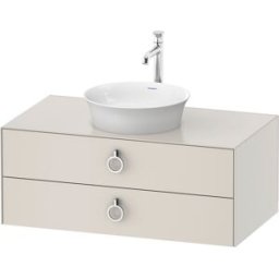 Duravit White Tulip meuble sous-vasque WT499103939 100 x 55 cm, Nordic Weiß Seidenmatt , suspendu, 2 tiroirs avec poignée, plaque console 2000
