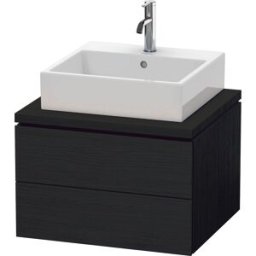Duravit L-Cube meuble sous-vasque LC581501616 62 x 54,7 cm, Eiche schwarz , pour console, 2 tiroirs