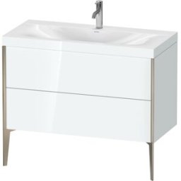 Duravit XViu Table de toilette XV4711OB185C 100x48cm, 2 2000 - out, match3 trou de coulée, champagne mat, Cadres C, blanc haute brillance
