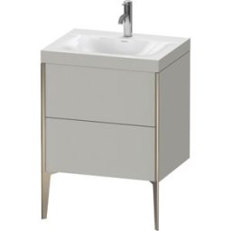 Duravit XViu Table de toilette XV4709OB107C 60x48cm, 2 2000 - out, Match2 trou de coulée, champagne mat, Cadres C, gris béton mat