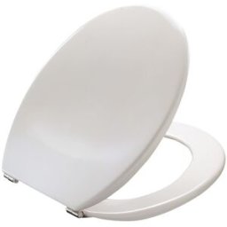 Pressalit Objecta WC siège-54011 D43999 Polygiene blanc, avec couvercle, standard, plug-in Inox D43, Inox