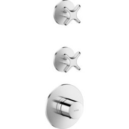 Module thermostatique encastré hansgrohe AXOR One 48712000, 2 sorties, avec poignée croisée, chromé