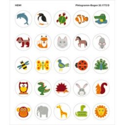Hewi pictogrammes 33.1772D série animaux, autocollant, d = 40mm