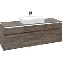 Villeroy und Boch Legato Villeroy et Boch vasque B762L0RK 160x55x50cm, centre vasque, avec éclairage LED, Stone Oak