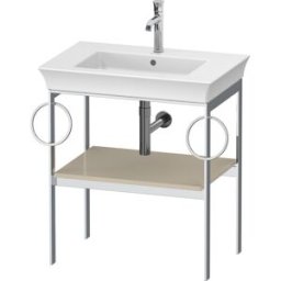 Duravit White Tulip console de lavabo WT4546BH3H3 68,4 x 45 cm, Taupe brillant, sur pied, métal, 2 porte-serviettes