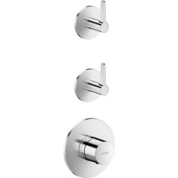 Module thermostatique encastré hansgrohe AXOR One 48722000, 2 sorties, avec poignée à levier, chromé