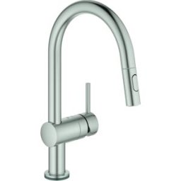 Grohe Minta Mitigeur d'évier monocommande 31358DC2 supersteel, électronique, double jet extractible