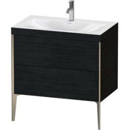 Duravit XViu Table de toilette XV4710OB116C 80x48cm, 2 2000 - out, match3 trou de coulée, champagne mat, Cadres C, Eiche schwarz