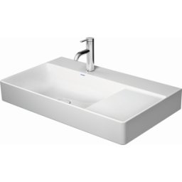 Duravit DuraSquare palette de meubles sablée asymétriquement 2348800079 80 x 47 cm, sans trop-plein, avec plage de robinetterie, vasque à gauche, sans trou pour robinetterie, blanc