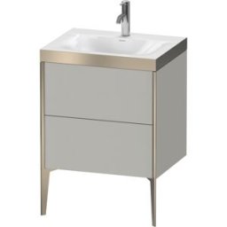 Duravit XViu Table de toilette XV4709OB107P 60x48cm, 2 2000 - out, Match2 trou de coulée, champagne mat, Cadres P, gris béton mat