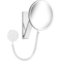 Keuco iLook_move Miroirs cosmétiques 17612039005 beleuchtet , Ø 212 mm, bronze brossé, câble spiralé
