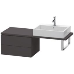 Duravit L-Cube meuble bas LC582808080 62 x 47,7 cm, graphite super mat, pour console, 2 tiroirs