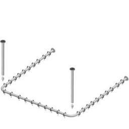 Keuco Tringle de rideau de douche set Plan 14940071000 pour douche 100 x 100 cm; Inox / noir gris