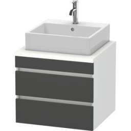 Duravit DuraStyle vasque DS531504918 60 x 54,8 cm, graphite mat / blanc mat, pour console, 2 tiroirs