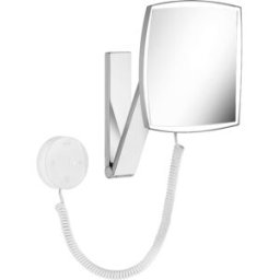 Keuco iLook_move Miroirs cosmétiques 17613039005 beleuchtet , 200 x 200 mm, bronze brossé, câble spiralé