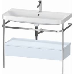 Combinaison lavabo pour meuble Duravit Happy D.2 Plus HP4843O9797 97,5 x 49 cm, 1 trou pour robinetterie, finition bleu clair satiné, avec console en métal