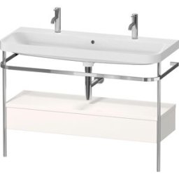 Combinaison lavabo pour meuble Duravit Happy D.2 Plus HP4854O22220000 117,5x49cm, avec console en métal, brillant blanc