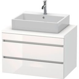 Duravit DuraStyle vasque DS531702218 80 x 54,8 cm, blanc brillant / blanc mat, pour console, 2 tiroirs
