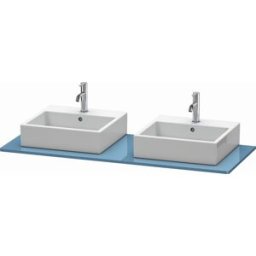 Duravit XSquare console XS063GB4747 140x55cm, avec deux découpes, pierre Blue brillant