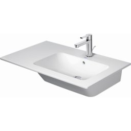 Duravit Me by Starck meuble vasque 23468300601 83x49cm, vasque à droite, avec trop-plein, plage de robinetterie, sans trou pour robinetterie, blanc , WonderGliss