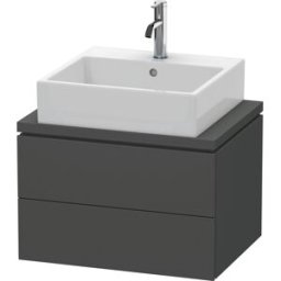 L-Cube Duravit vasque LC580504949 62 x 47,7 cm, graphite mat, pour console, 2 tiroirs