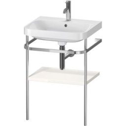 Combinaison lavabo pour meuble Duravit Happy D.2 Plus HP4835O2222 57,5 x 49 cm, 1 trou pour robinet, brillant blanc , avec console en métal